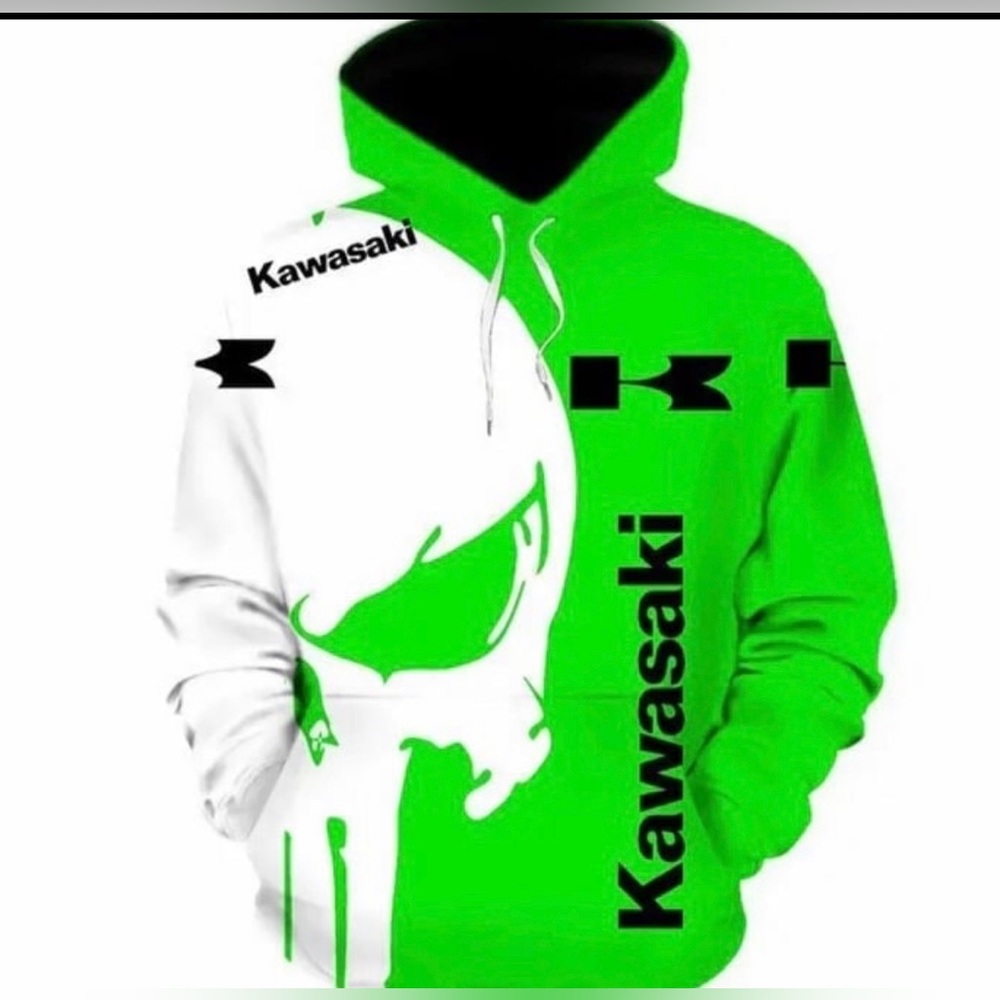 Kawasaki hoodie size xl men’s new Green White